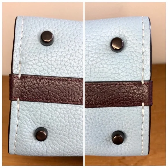 S⭕️LD‼️Coach Cashin Carry Tote 22 In Colorblock Waterfall Multi - Picture 7 of 12